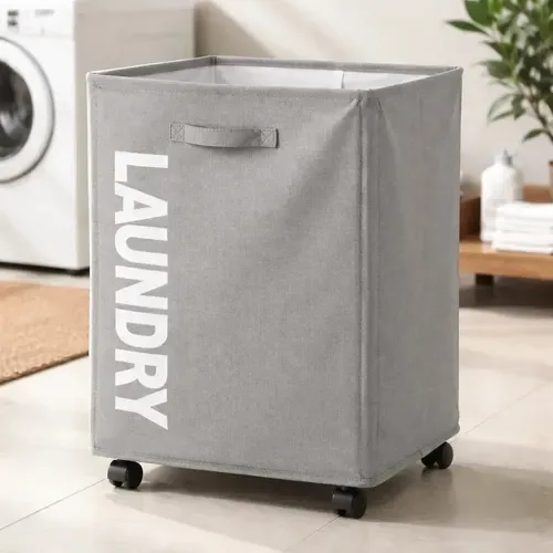 CESTO PARA ROPA PLEGABLE CON RUEDA