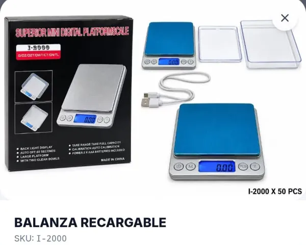 BALANZA RECARGABLE CON CABLE USB