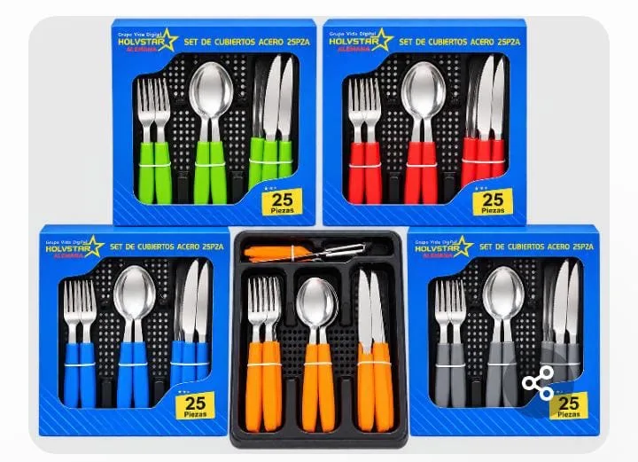 SET DE CUBIERTO 25 PIEZAS CON BANDEJA
