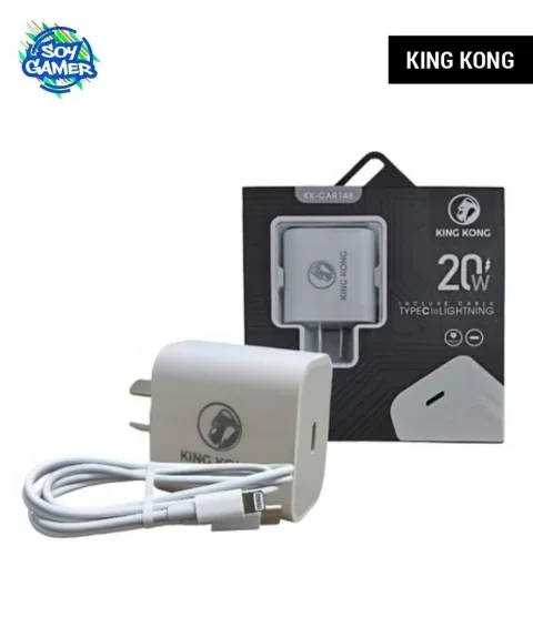 CARGADOR KING KONG 20W + CABLE C-LIGTHNING