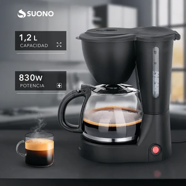 CAFETERA DE FILTRO ELECTRICA DE 12 TAZAS 1200MI SEMIAUTOMATICA