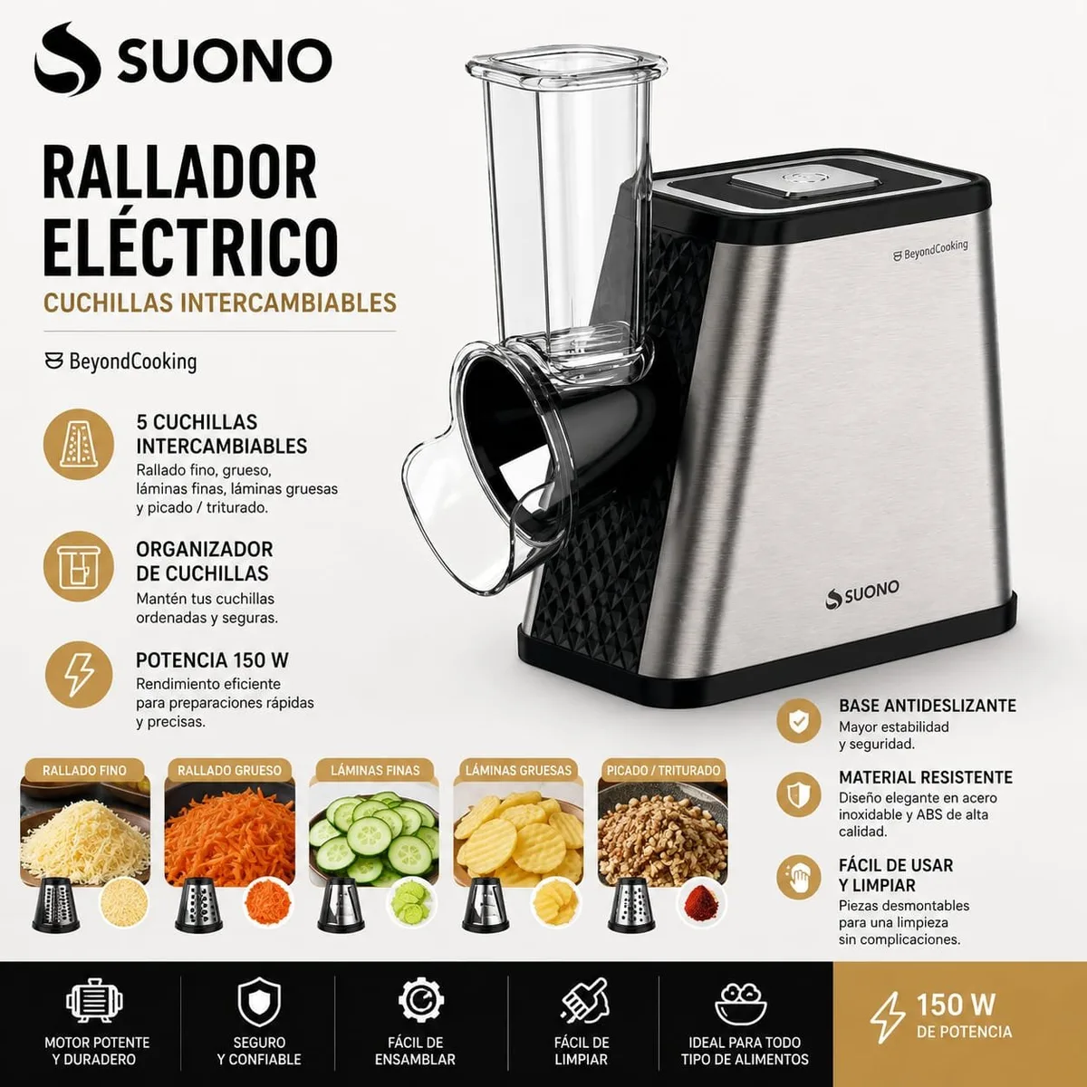 RALLADOR ELECTRICO ACERO